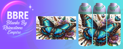 Butterfly 24 OZ Sublimation Water Bottle Wrap