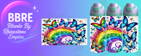 Butterfly 24 OZ Sublimation Water Bottle Wrap