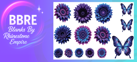 Neon Flowers UV-DTF Element Sheet