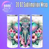 Pink Elephant 20 OZ Sublimation Transfer