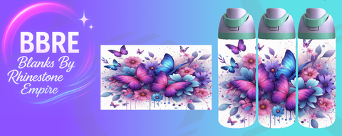 Butterfly 24 OZ Sublimation Water Bottle Wrap