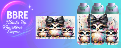 Owl 24 OZ Sublimation Water Bottle Wrap