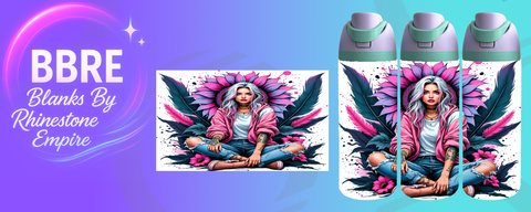 Tattoo Girl 24 OZ Sublimation Water Bottle Wrap