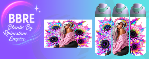 Tattoo Girl 24 OZ Sublimation Water Bottle Wrap