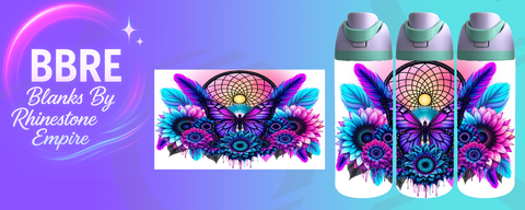 Butterfly 24 OZ Sublimation Water Bottle Wrap