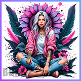 Tattoo Floral Girl 20 OZ Wrap