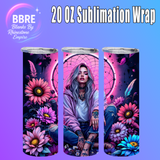 Tattoo Floral Girl 20 OZ Sublimation Transfer
