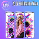 Tattoo Floral Girl 20 OZ Sublimation Transfer