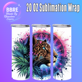 Purple Leopard 20 OZ Sublimation Transfer