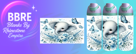 Elephant 24 OZ Sublimation Water Bottle Wrap