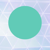 Green circle on a geometric patterned background