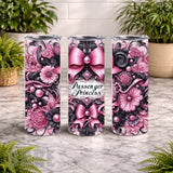 Pink Floral 15 OZ Straight Wrap