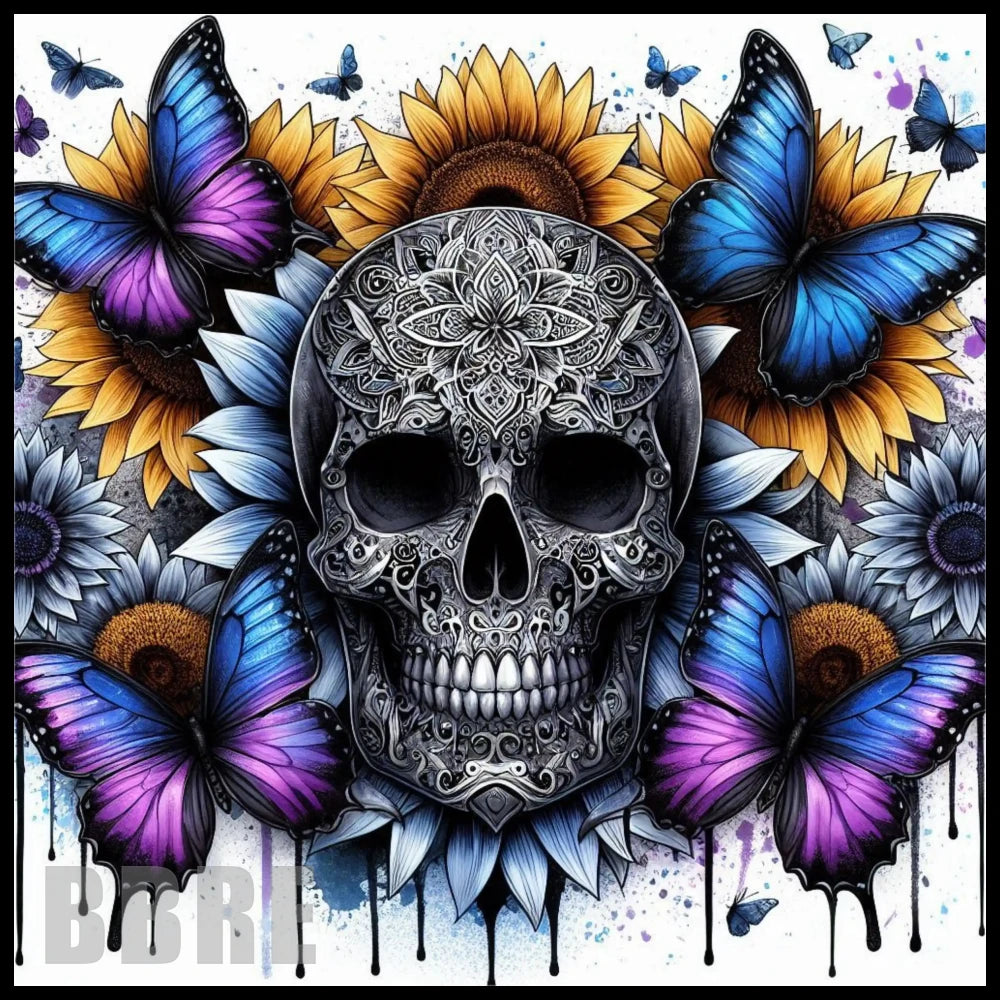 Floral Skull 39 15 OZ Straight Wrap
