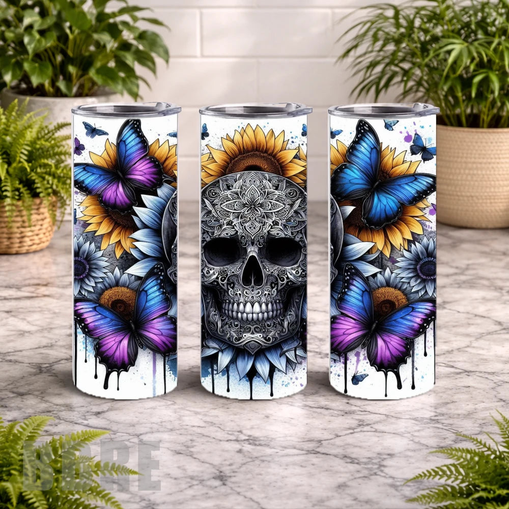 Floral Skull 39 15 OZ Straight Wrap