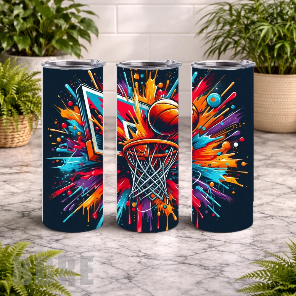 Basketball Splash 15 OZ Straight Wrap