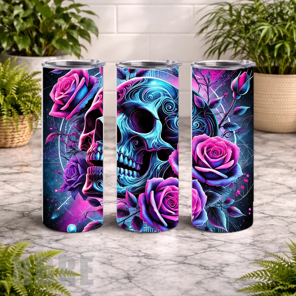 Vibrant Skull 3 15 OZ Straight Wrap