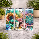 Floral Mandala 15 OZ Straight Wrap