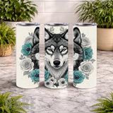 Wolf Floral 15 OZ Straight Wrap