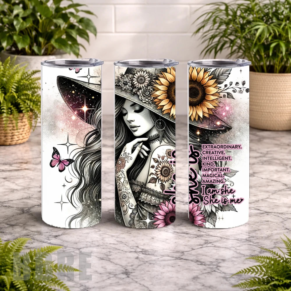 Sunflower Lady 15 OZ Straight Wrap