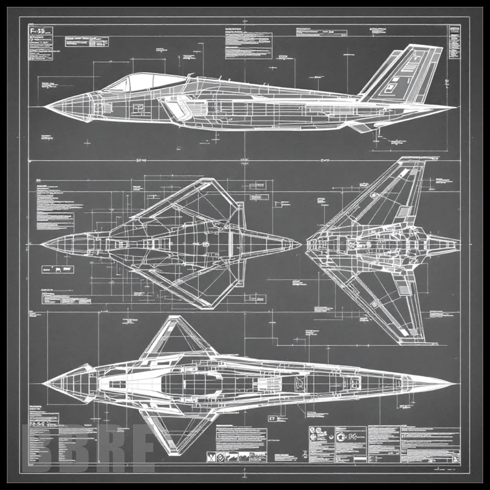 F-35 Blueprint 15 OZ Straight Wrap