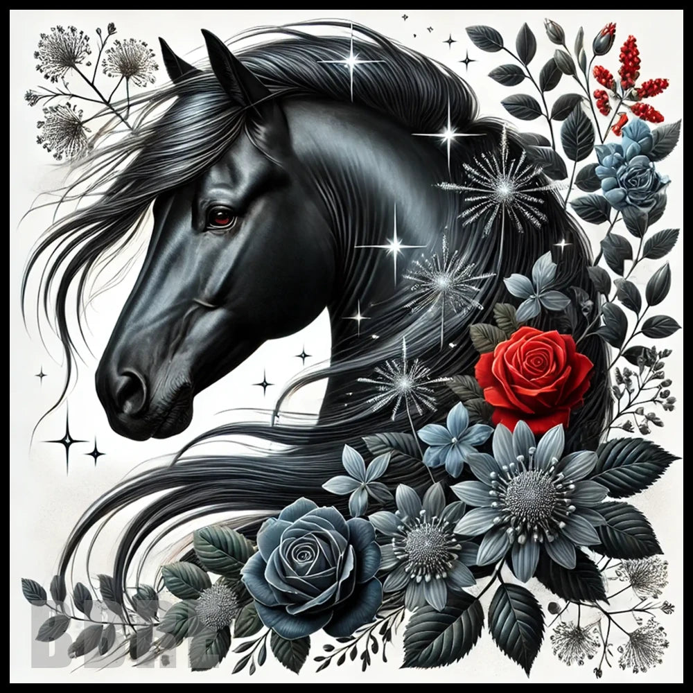 Elegant Black Horse 15 OZ Straight Wrap