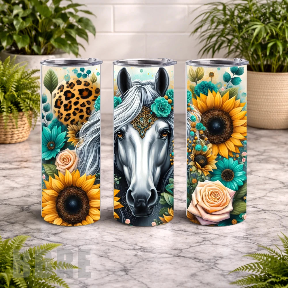 Floral Horse 4 15 OZ Straight Wrap