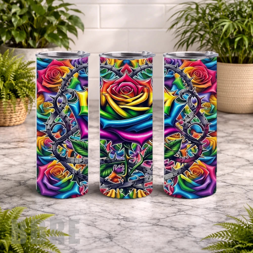 Rainbow Rose 15 OZ Straight Wrap