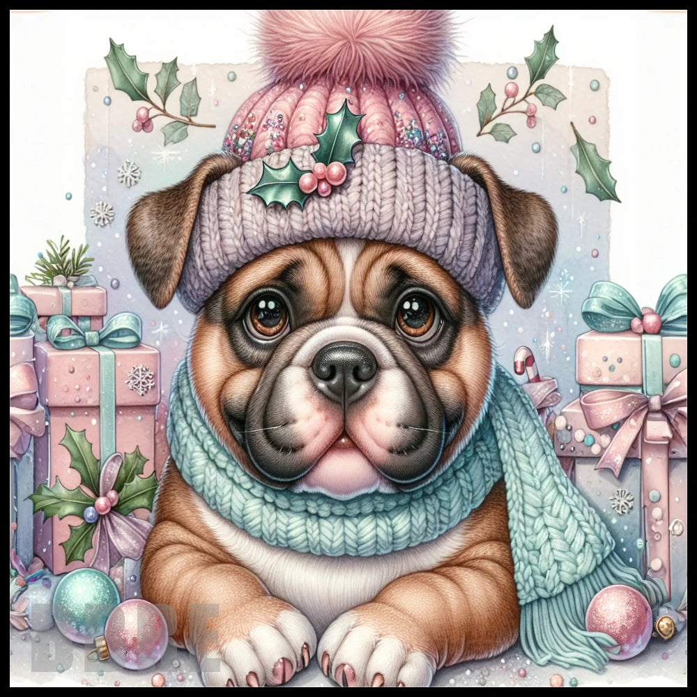 Festive Bulldog 15 OZ Straight Wrap
