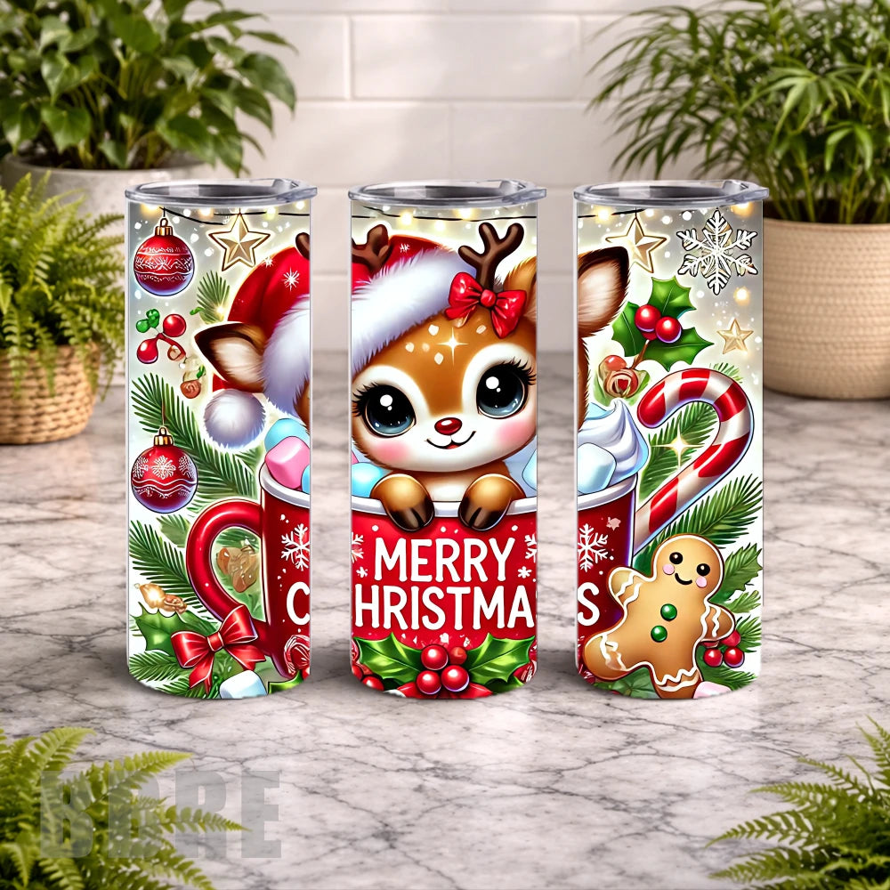 Christmas Reindeer 15 OZ Straight Wrap