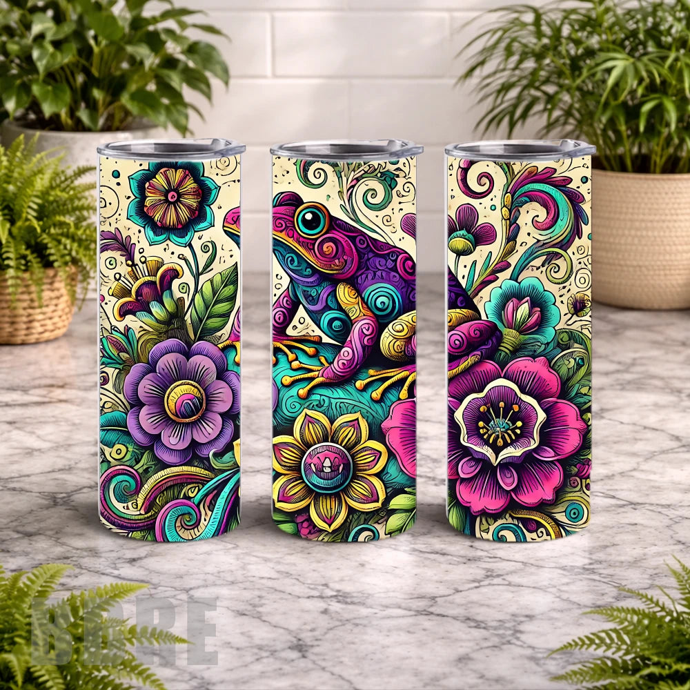 Frog Floral 2 15 OZ Straight Wrap