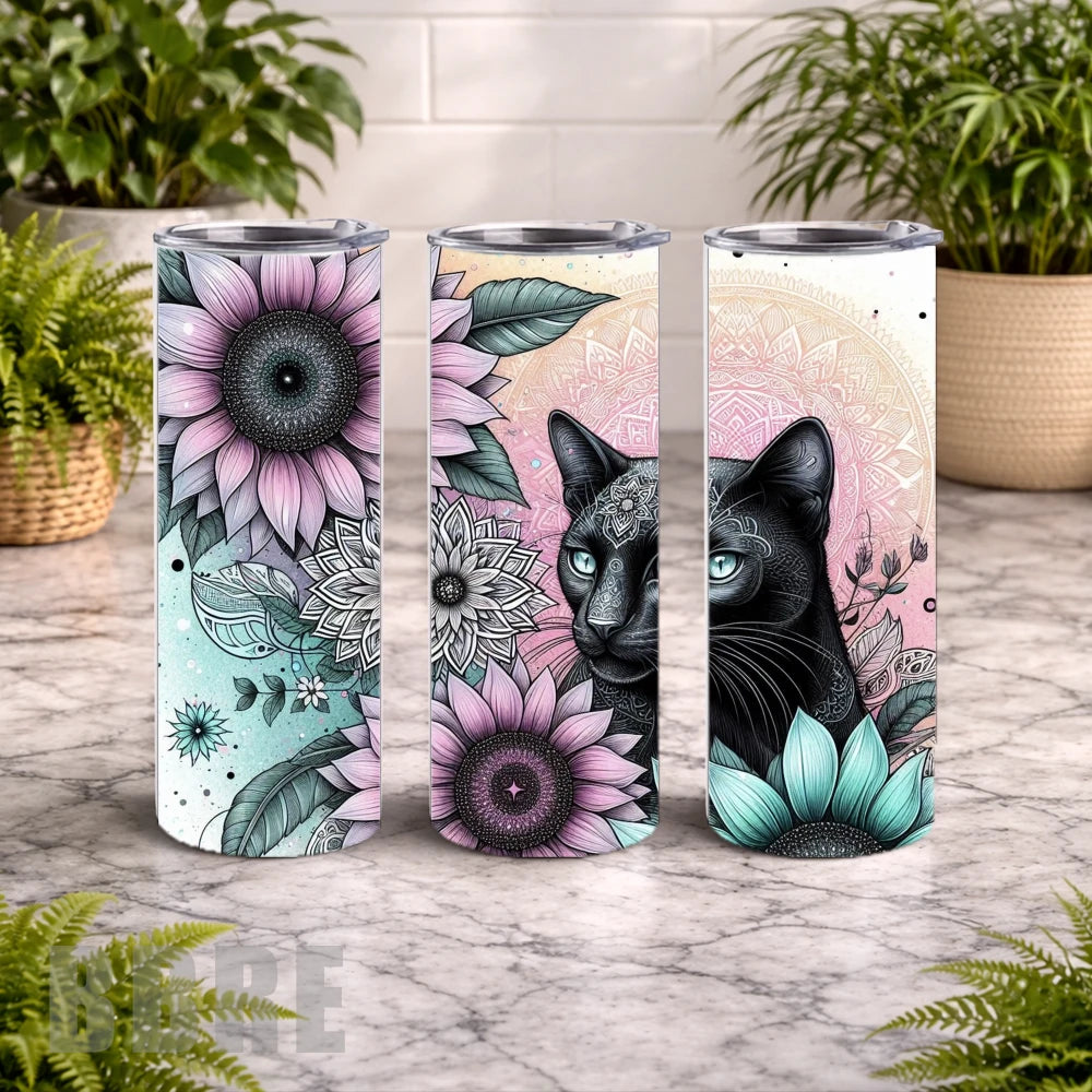 Floral Cat 6 15 OZ Straight Wrap