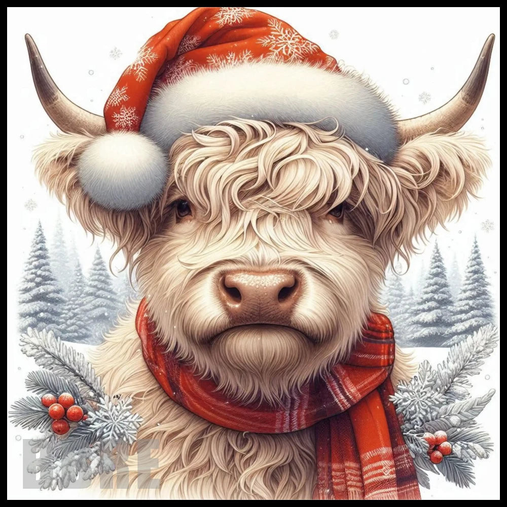 Festive Highland Cow 15 OZ Straight Wrap