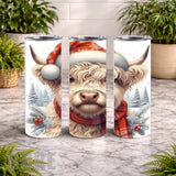 Festive Highland Cow 15 OZ Straight Wrap