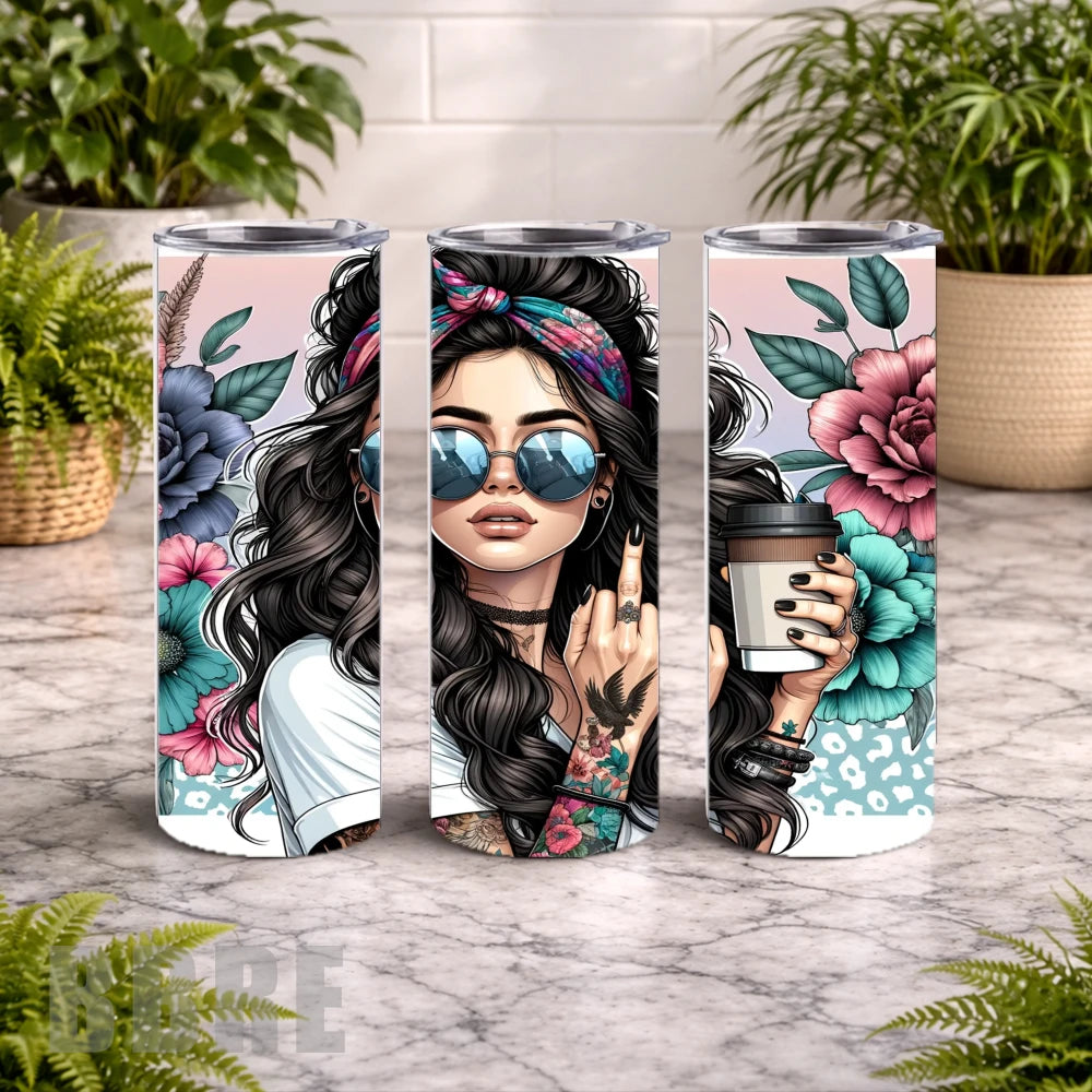 Floral Rebel 15 OZ Straight Wrap