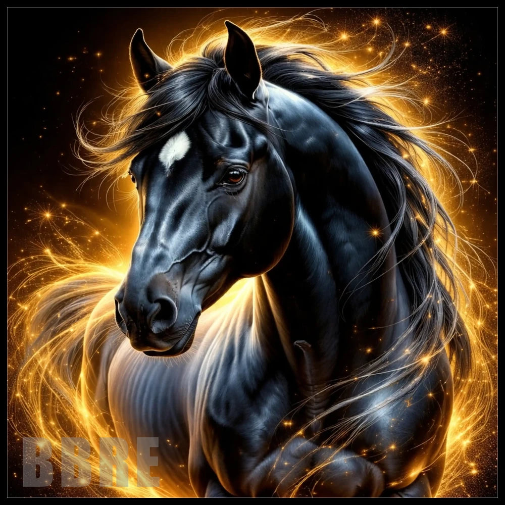 Majestic Black Horse 15 OZ Straight Wrap