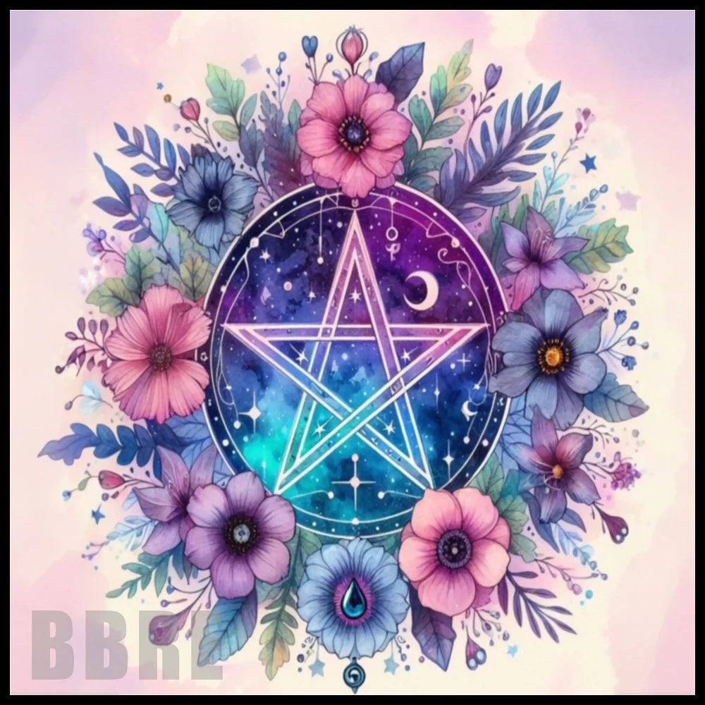 Floral Pentagram 15 OZ Straight Wrap