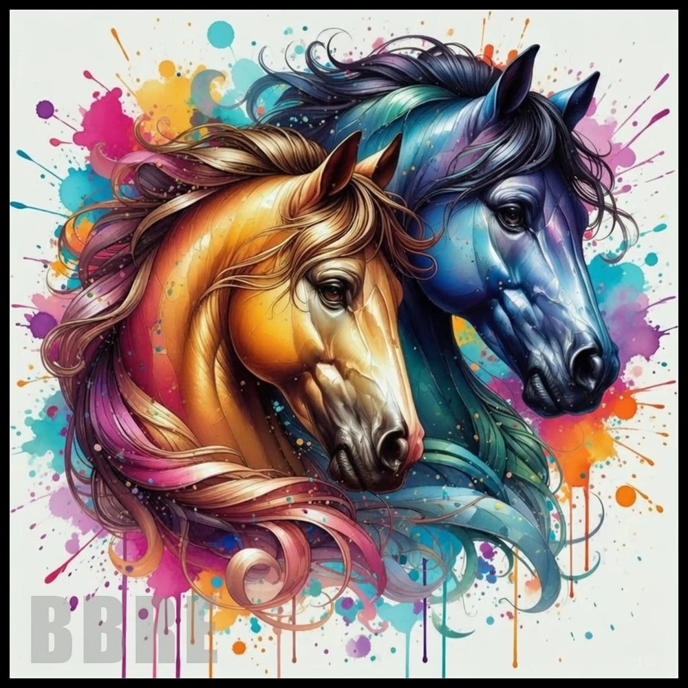 Colorful Horses 15 OZ Straight Wrap