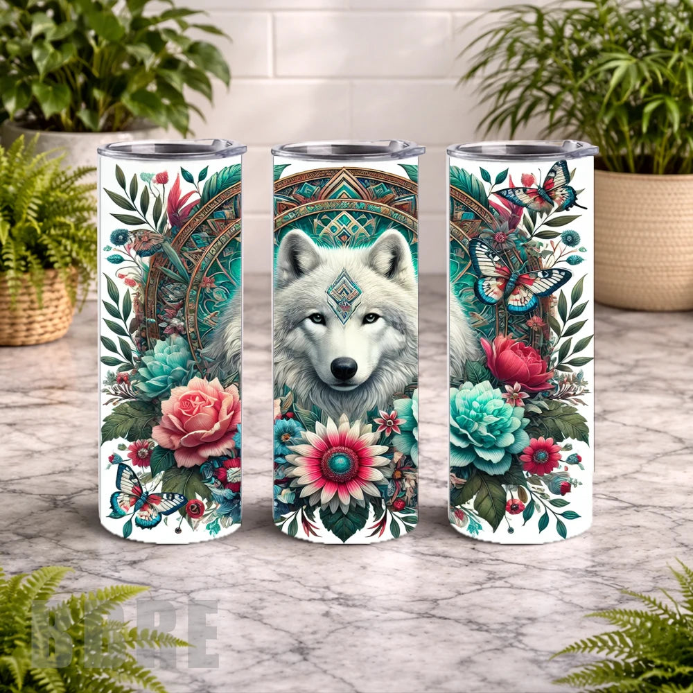 Wolf Floral 4 15 OZ Straight Wrap