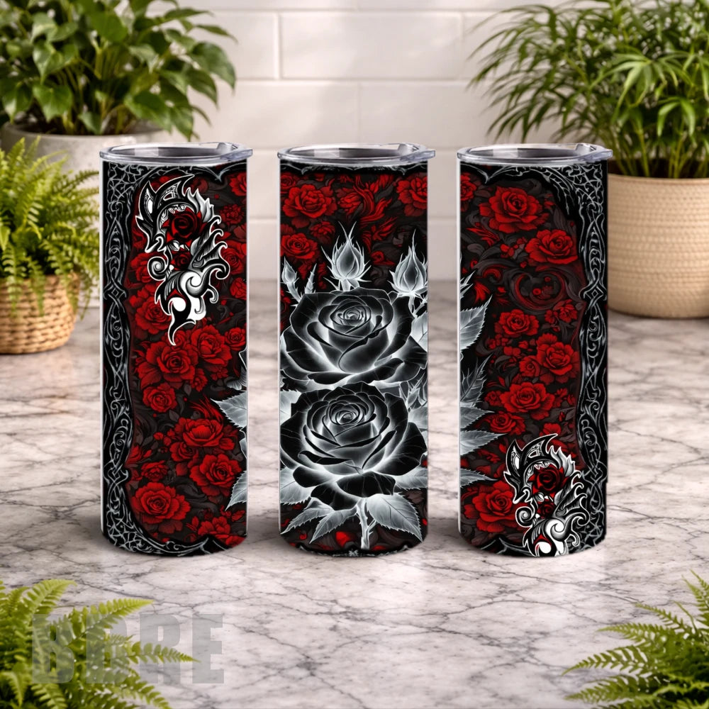Black Roses 2 15 OZ Straight Wrap