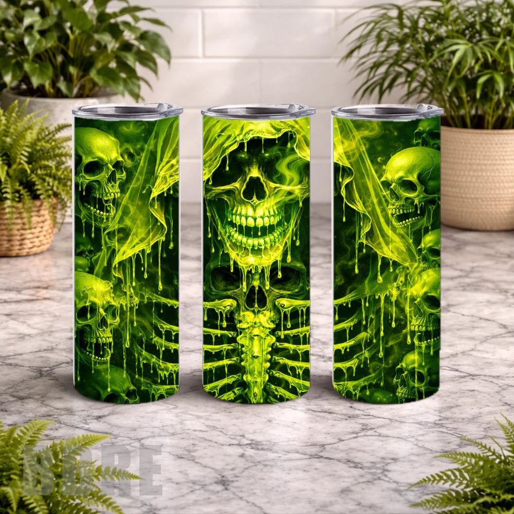 Green Skull 2 15 OZ Straight Wrap