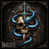 Blue Snake Skull 15 OZ Straight Wrap