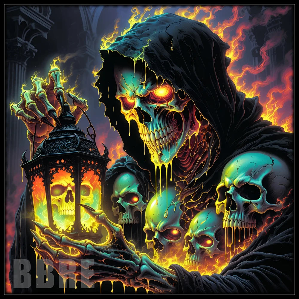 Flaming Skull 2 15 OZ Straight Wrap