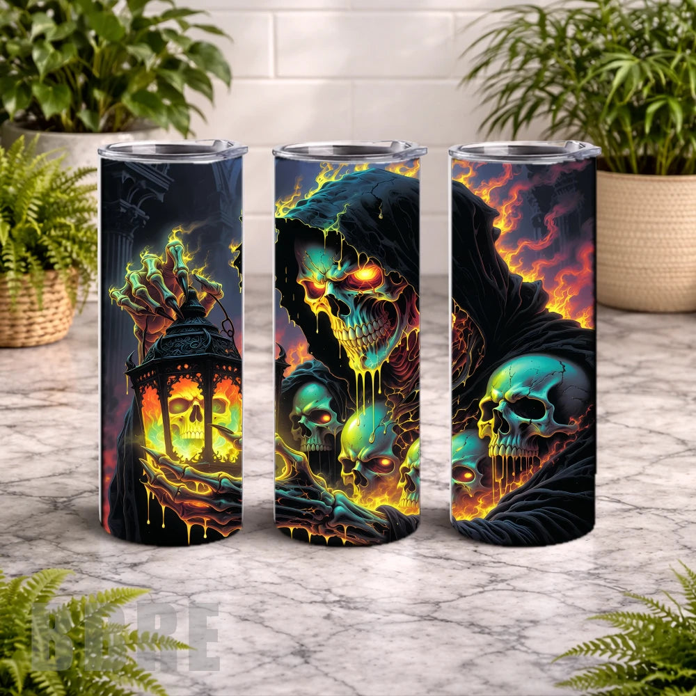Flaming Skull 2 15 OZ Straight Wrap