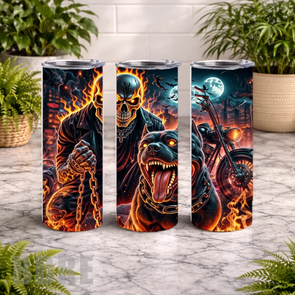 Flaming Skull 3 15 OZ Straight Wrap
