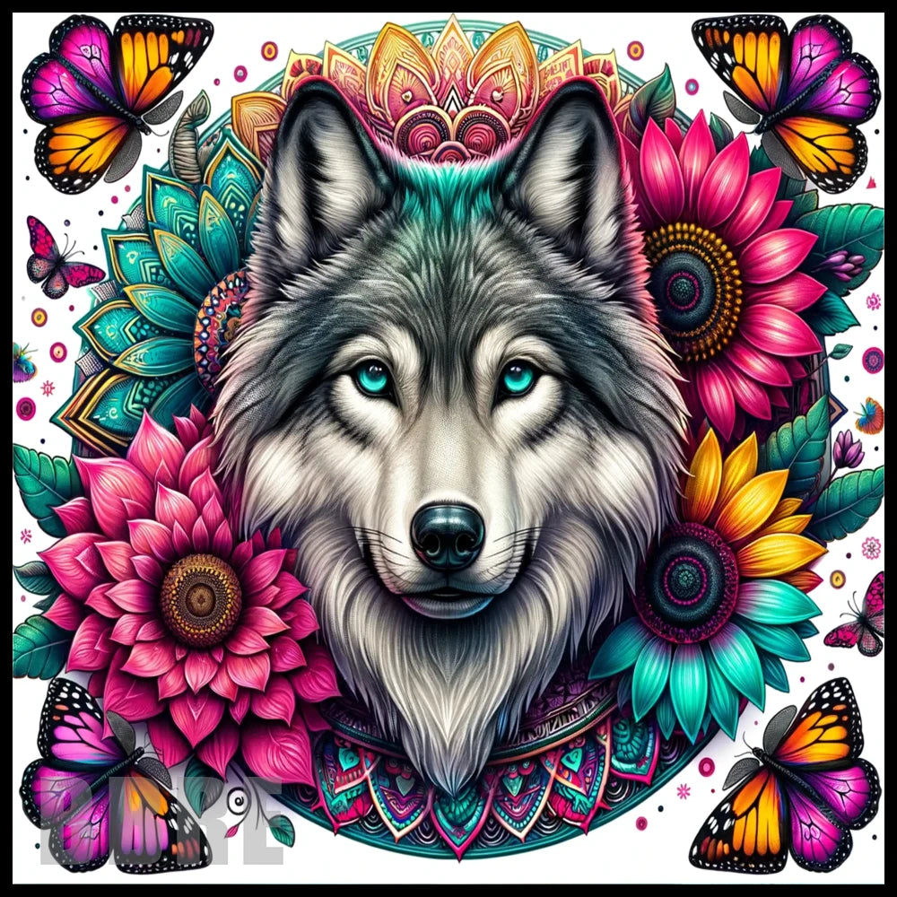Wolf Floral 5 15 OZ Straight Wrap