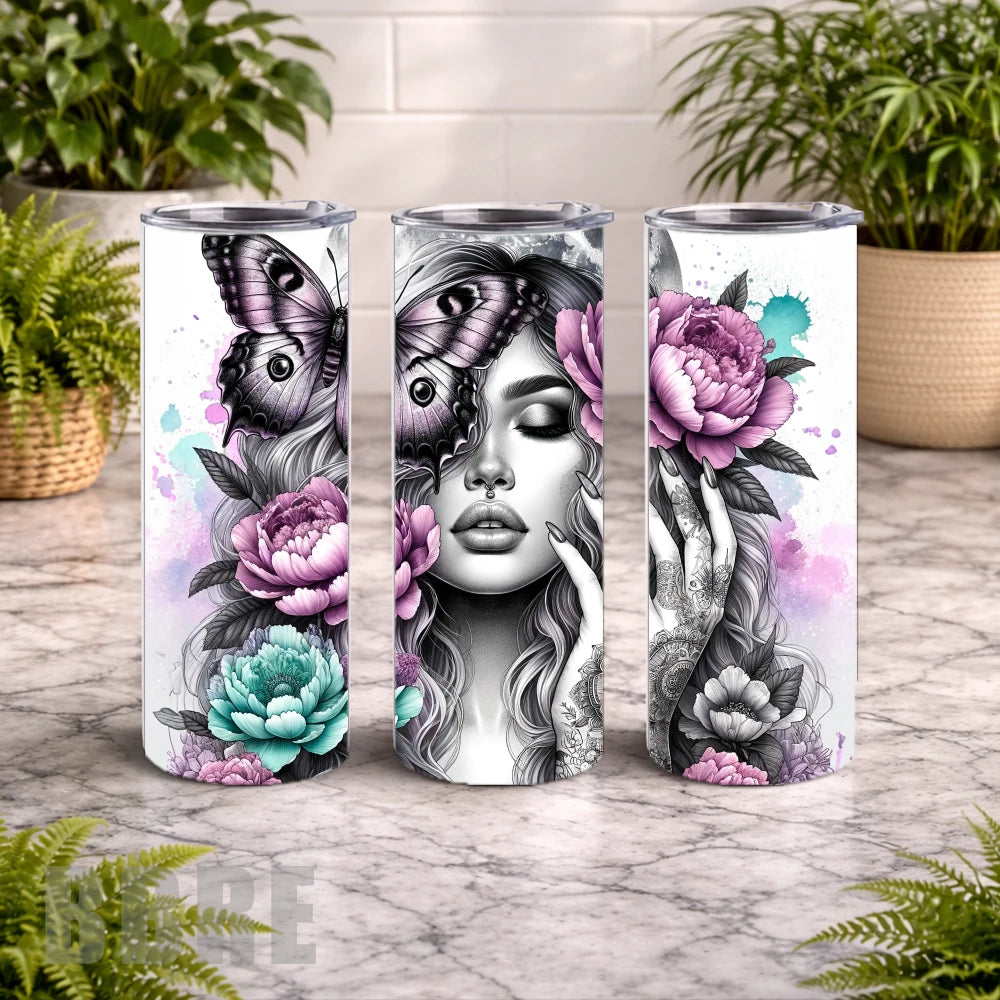 Floral Butterfly 15 15 OZ Straight Wrap