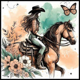 Cowgirl Riding 15 OZ Straight Wrap