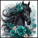 Floral Black Horse 15 OZ Straight Wrap