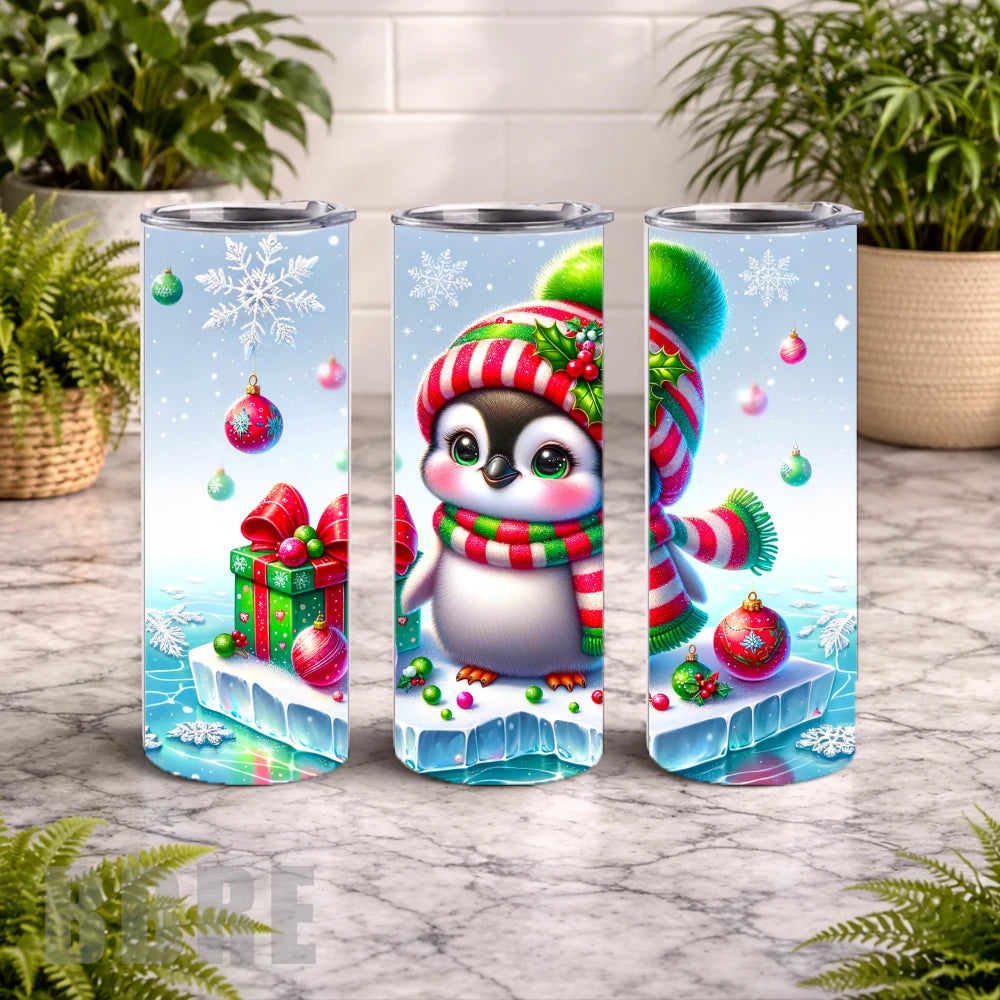 Festive Penguin 15 OZ Straight Wrap