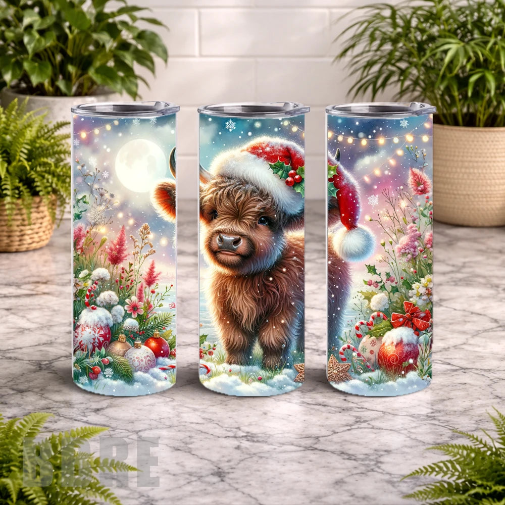 Festive Highland Cow 5 15 OZ Straight Wrap